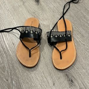 Ankle wrap sandals
